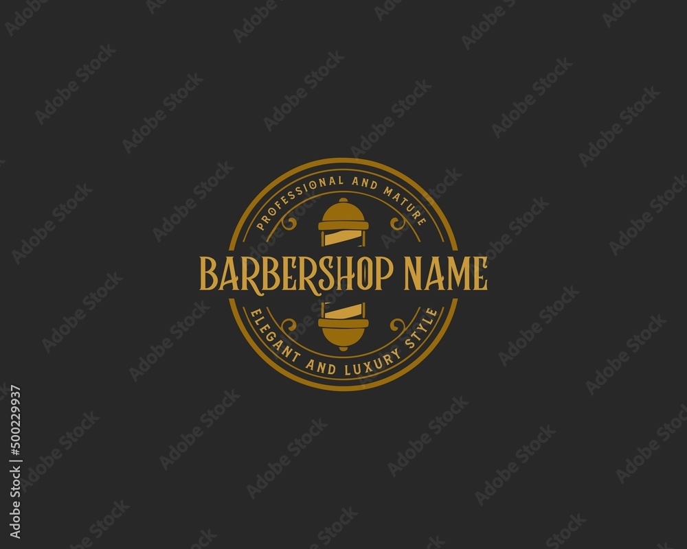 Barbershop Logo Vintage, Barber Logo Luxury