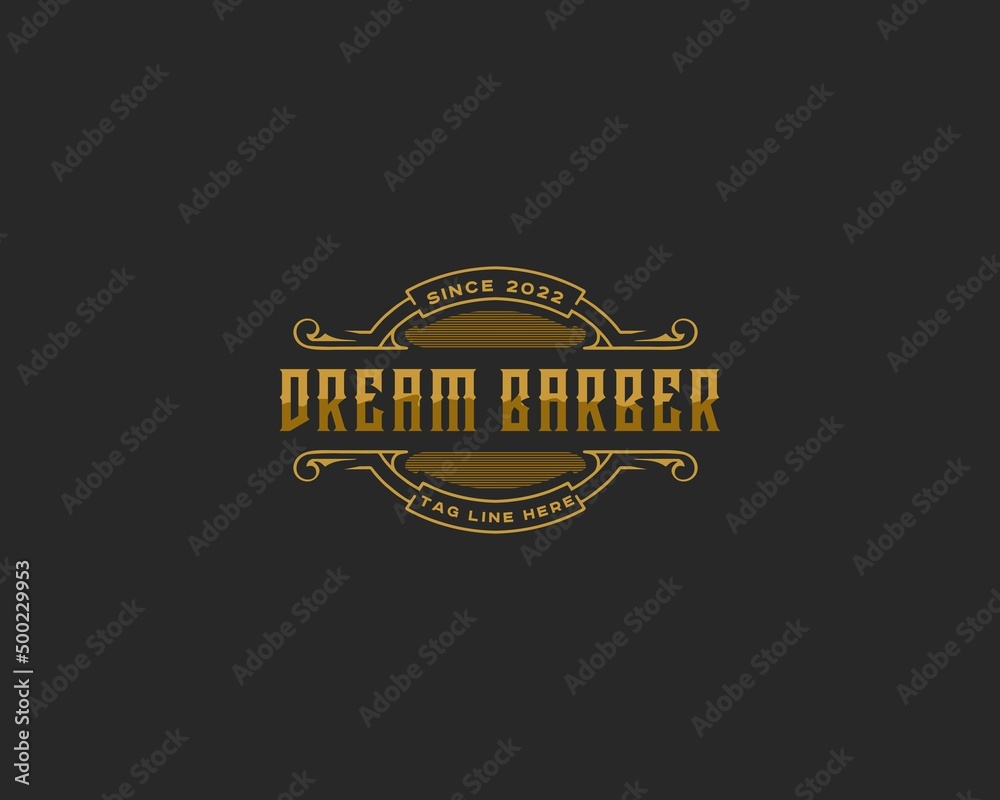 Obraz premium Barber Logo Vintage Old Style