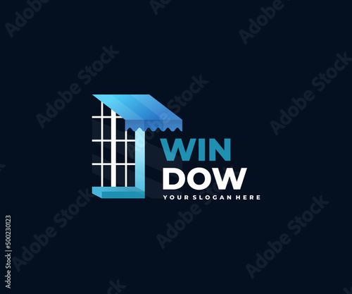 Fotografia Windows with outside awning logo design