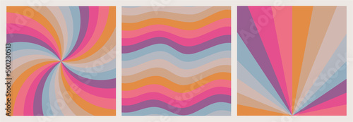 stripy swirl rays backgrouns in vintage colours 70's style