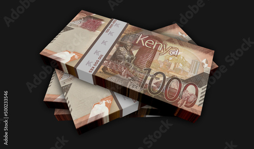 Kenya Shilling money banknotes pack 3d illustration