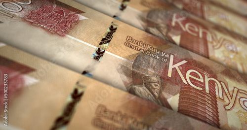 Cuadro en lienzo Kenya Shilling money banknotes pack 3d illustration