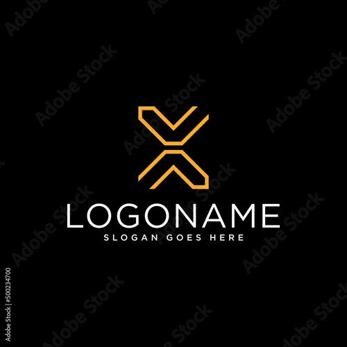 CUSTOM ABSTRACT GEOMETRIC X LETTER LOGO DESIGN MODERN