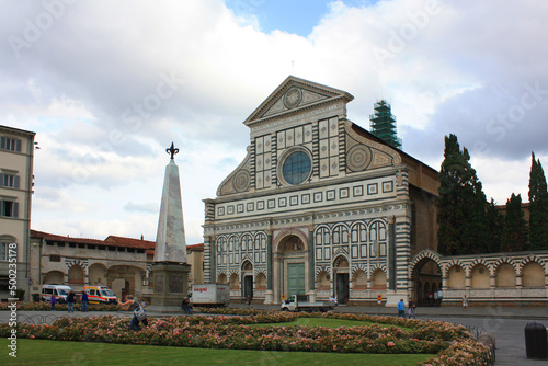 Renaissance Basilica of Santa Maria Novella, the great Dominican church with the facade of precious colored marble