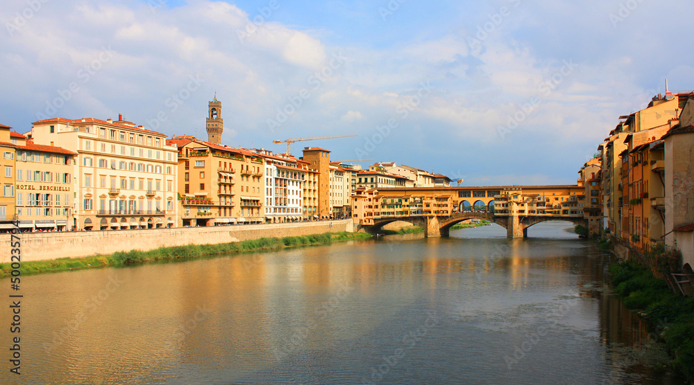River Arno embankment in Florence, Italy