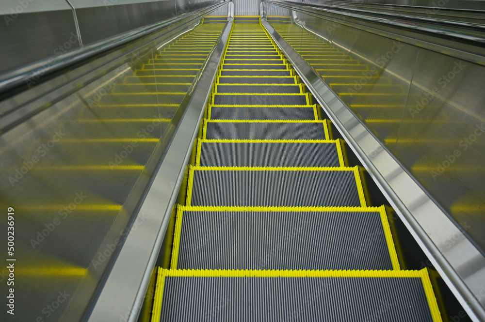 escalator in the city escalator in the city