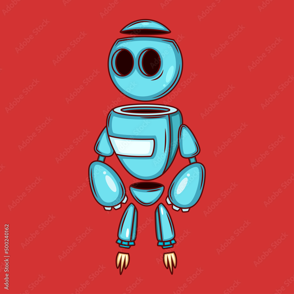 Fototapeta premium vector robots, robots, humanoid, toys, colored robots