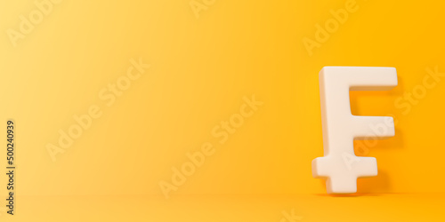 Fotografi Symbol franc on a yellow background