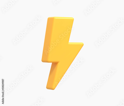 3d Realistic Lightning bolt Vector illustration
