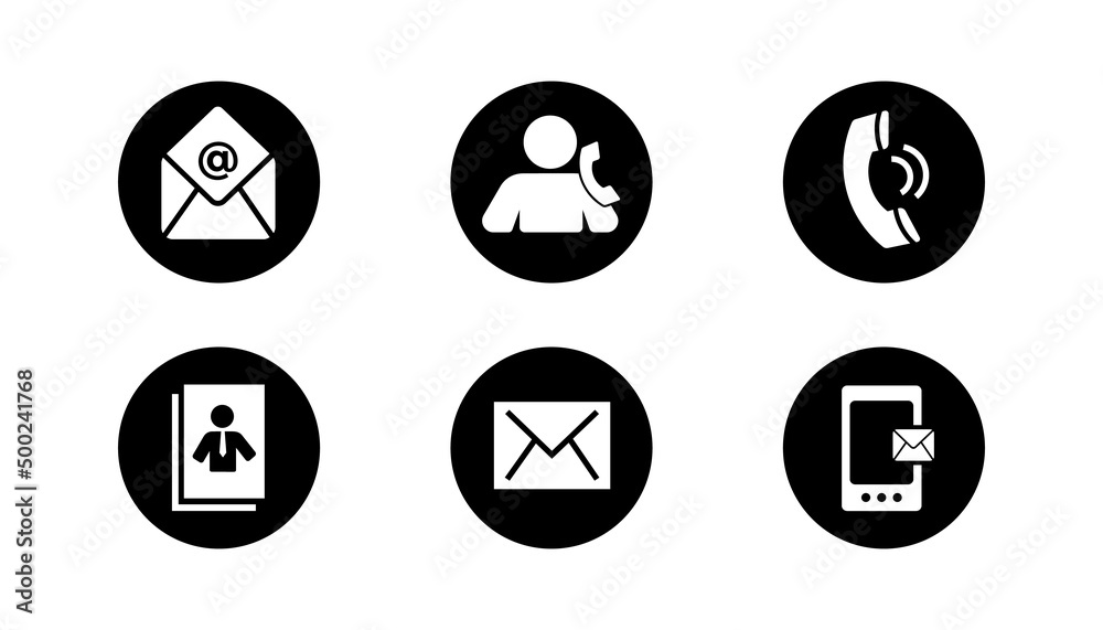 Contact flat icon set. Vector illustration. Contact flat icon set. Vector illustration.