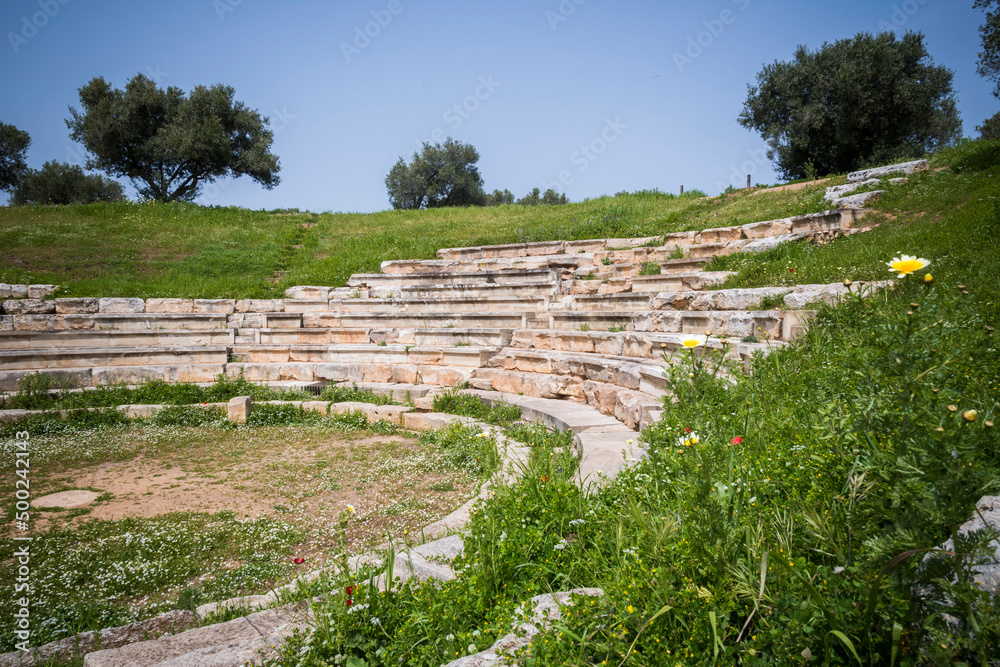 Aptera ruins of ancient theatre in Crete