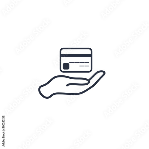 hand holding credit card bl...