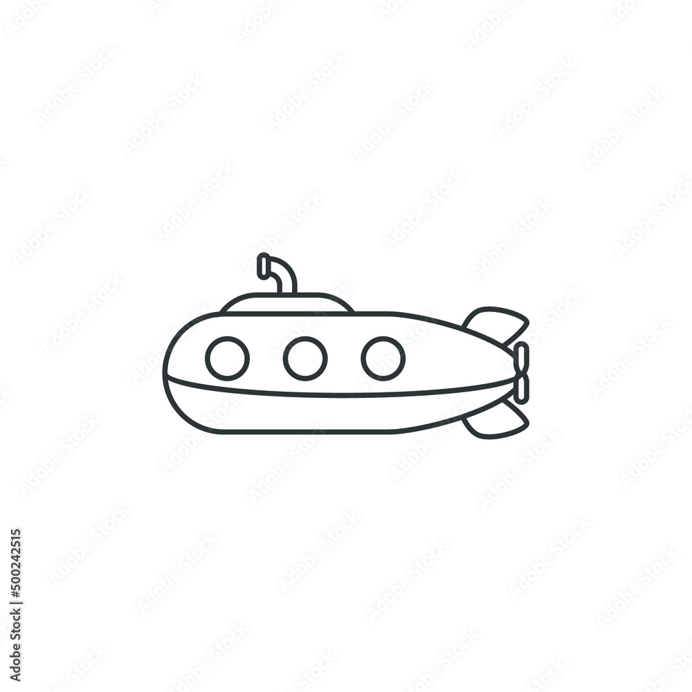 Vector sign of the submarine symbol is isolated on a white background. submarine icon color editable. Vector sign of the submarine symbol is isolated on a white background. submarine icon color editable.