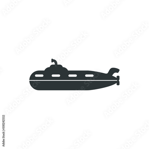 Vector sign of the submarine symbol is isolated on a white background. submarine icon color editable.