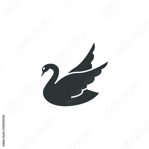 Vector sign of the swan symbol is isolated on a white background. swan icon color editable.