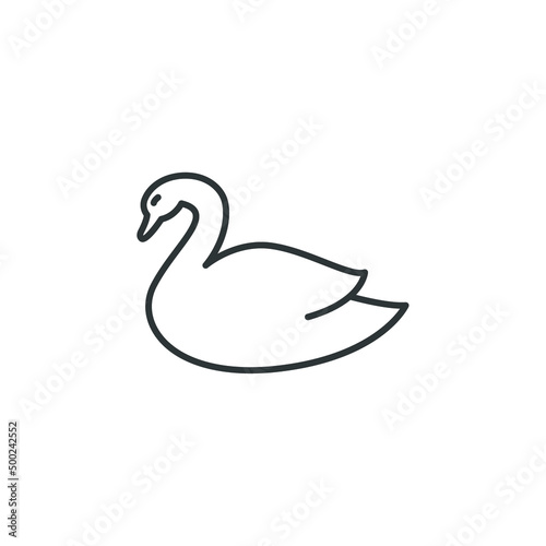 Vector sign of the swan symbol is isolated on a white background. swan icon color editable.