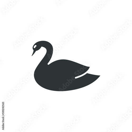 Vector sign of the swan symbol is isolated on a white background. swan icon color editable.