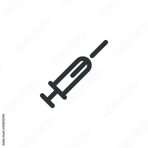 Vector sign of the Syringe symbol is isolated on a white background. Syringe icon color editable.