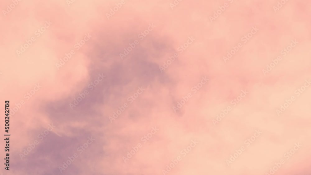 Timelapse Atmosphere at Dawn, Puffy Pink Coral Clouds in the Sky, Air, Height, Air Layer, Pink Cumulus Cloud. Abstract Natural Background Pink Coral Sky 4K.