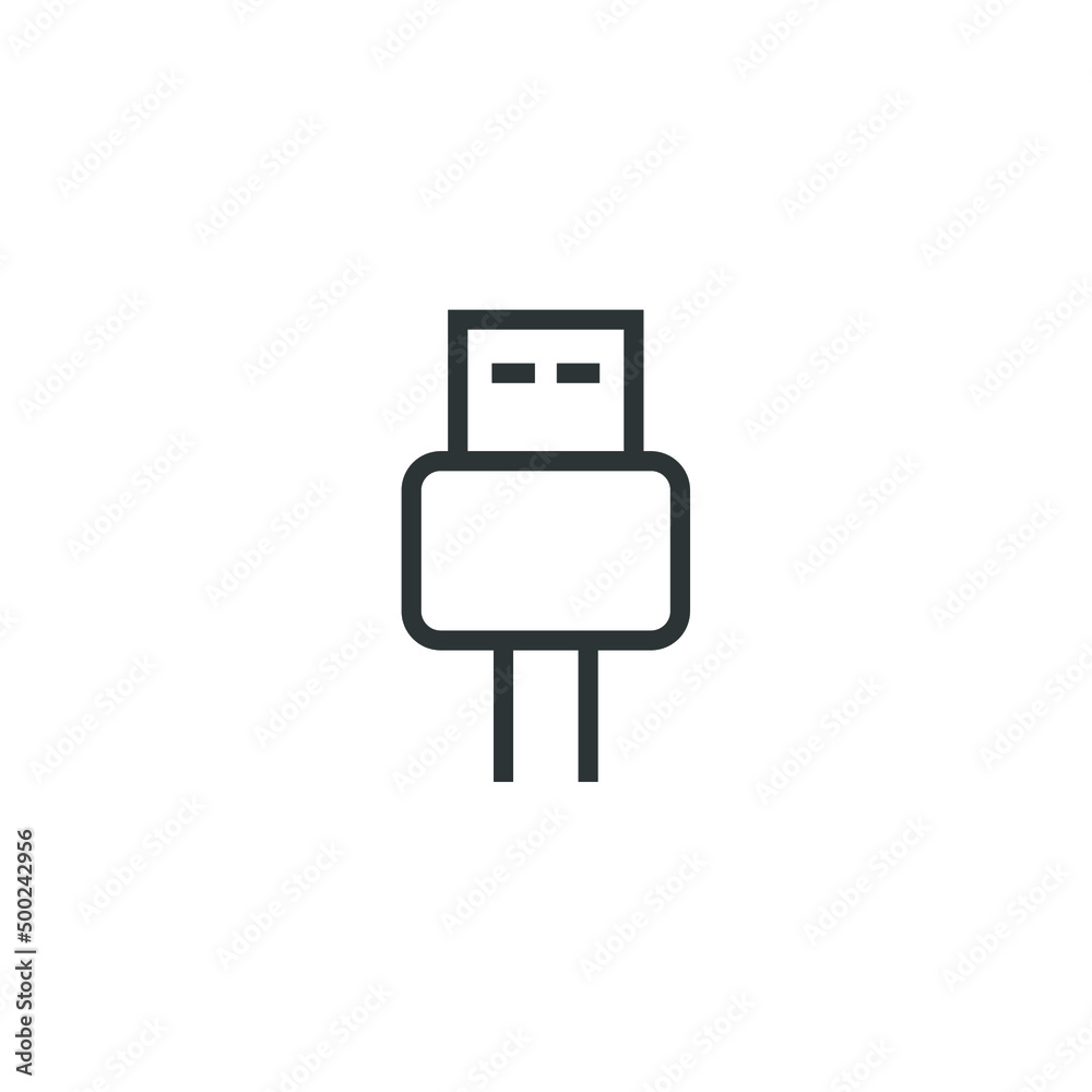 Vector sign of the usb symbol is isolated on a white background. usb icon color editable. Vector sign of the usb symbol is isolated on a white background. usb icon color editable.