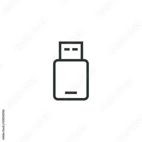 Vector sign of the usb symbol is isolated on a white background. usb icon color editable.
