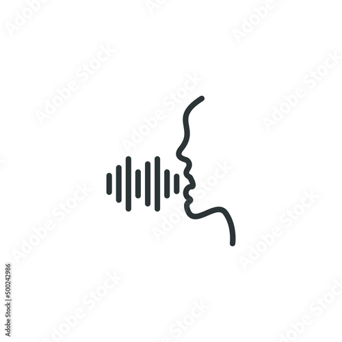 Vector sign of the Voice recognition concept symbol is isolated on a white background. Voice recognition concept icon color editable.