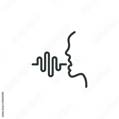 Vector sign of the Voice recognition concept symbol is isolated on a white background. Voice recognition concept icon color editable.