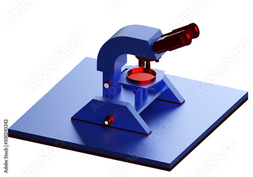 Researcher's microscope. Bl...