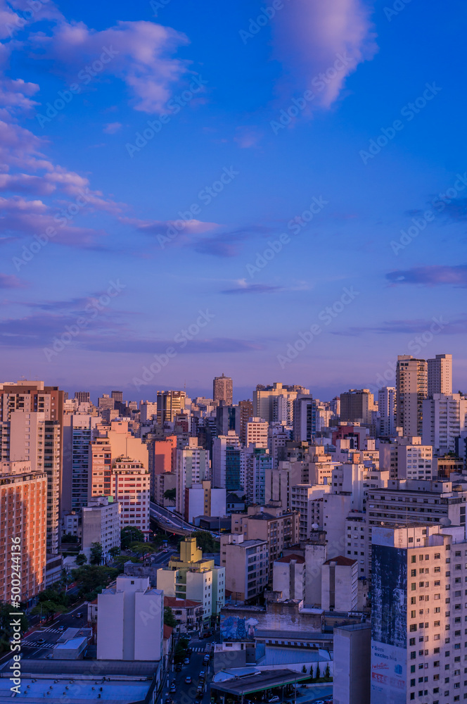 Sao Paulo skyline at sunset