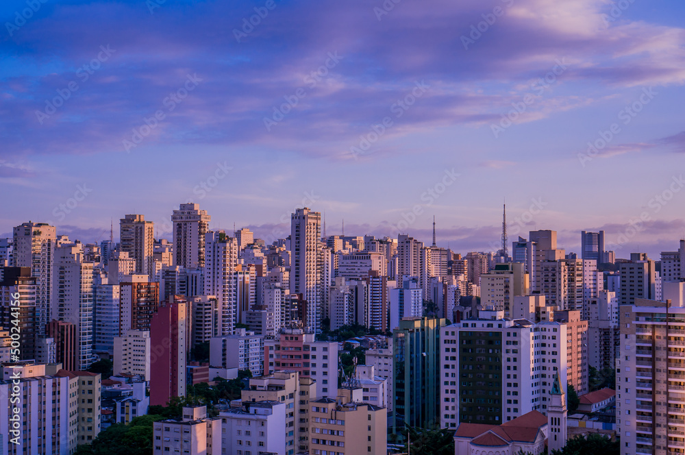 Sao Paulo skyline at sunset