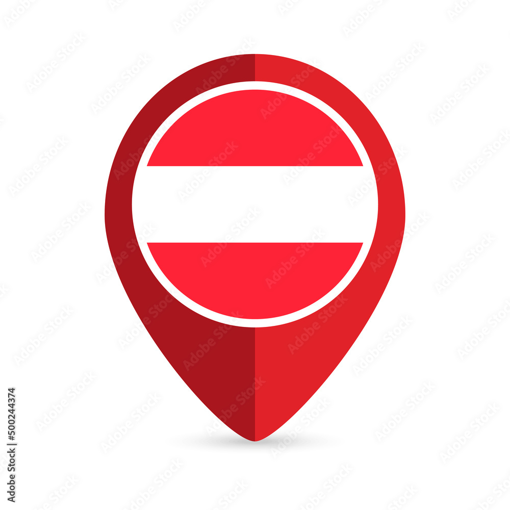 Map pointer with contry Austria. Austria flag. Vector illustration. Map pointer with contry Austria. Austria flag. Vector illustration.