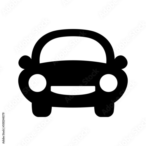 Car front flat icon. Auto style car logo design. Simple pictogram retro car. Isolated illustration automobile sign.