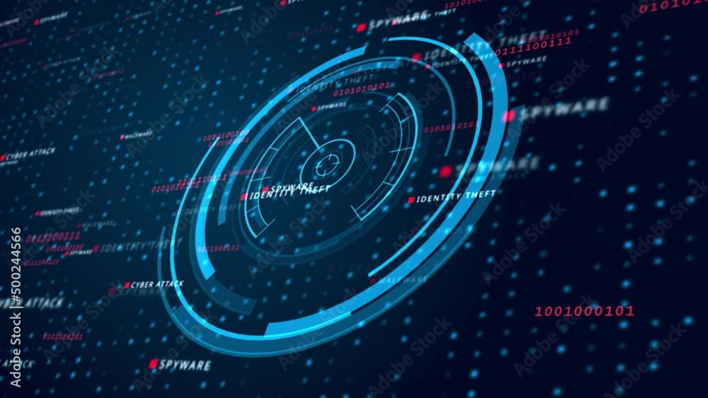 Global online security cyber attack Malware, System Alert written on computer screen with digital interface on black background. System safety, privacy protection, digital and identity safe concept