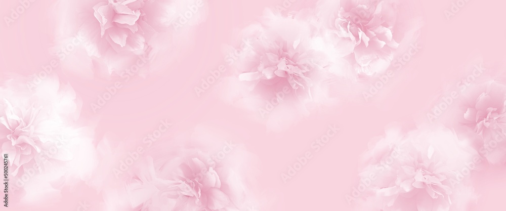 Japanese cherry background banner, horizontal, artistic, colorful, abstract.