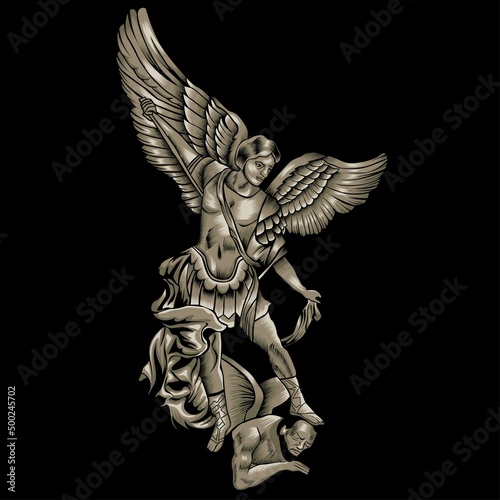archangel michael vector illustration in detailed style photo