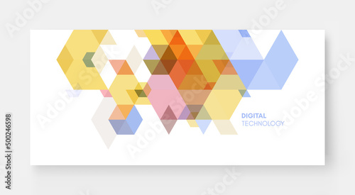 Abstract geometric background with transparent colored figures. Template for poster, flyer, banner or book cover. Vector illustration for design