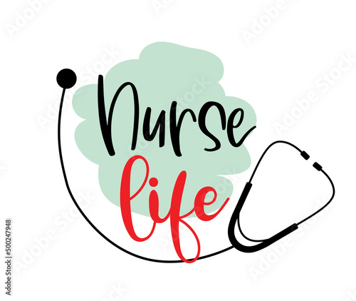 Nurse life vector design with stethoscope