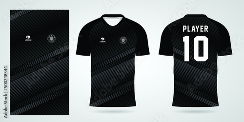 black football jersey sport design template