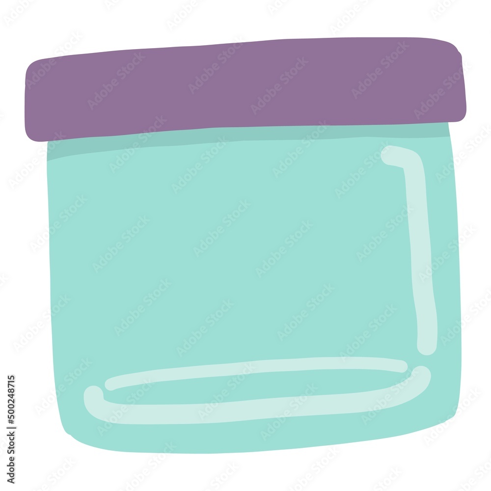 Reusable cream jar element. Recycling plastic, zero waste and eco bottle and pack