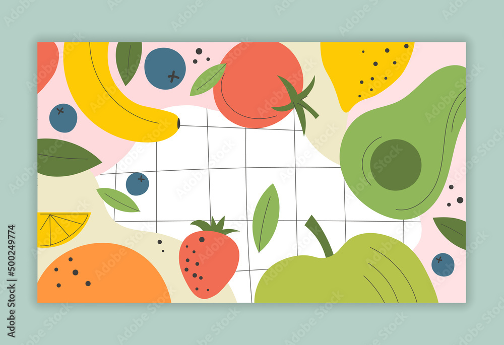 Organic fruits pattern