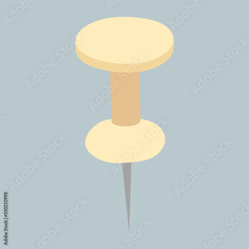 Office push pin vector icon. Paper pushpin