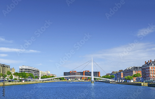 The Bassin du Commerce (Trade Harbour) of Le Havre in Normandy, France. The modern architecture of the city is a UNESCO World Heritage Site photo