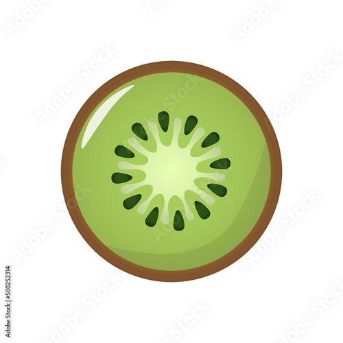 slice of kiwi fruit logo icon illustration design