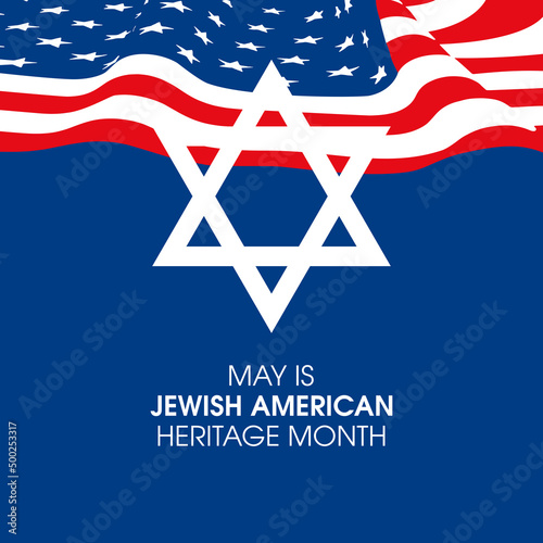 May is Jewish American Heritage Month vector. Star of David and American flag vector. Recognition and celebration of American Jews'. Important day