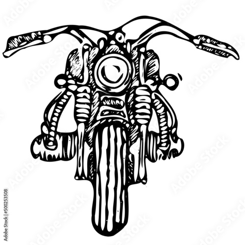 motocykl motorbike hand drawing