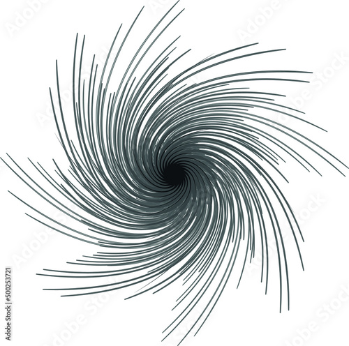 A black and white vortex. Abstract vector graphics.