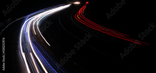 lights of cars with night. long exposure