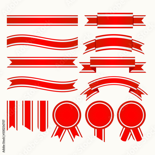 Wallpaper Mural White line on red ribbons, Vector design. Torontodigital.ca