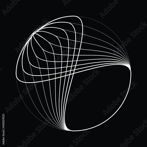 Lines in Circle Form . Spiral Vector Illustration .Technology round. Wave Logo . Design element . Abstract Geometric shape .