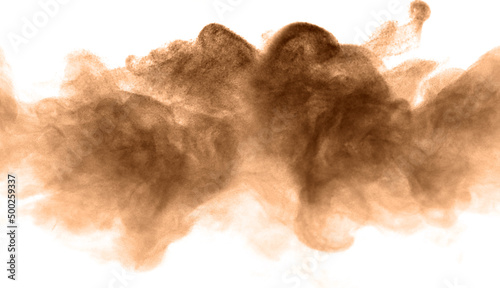 Brown dust powder explosion.